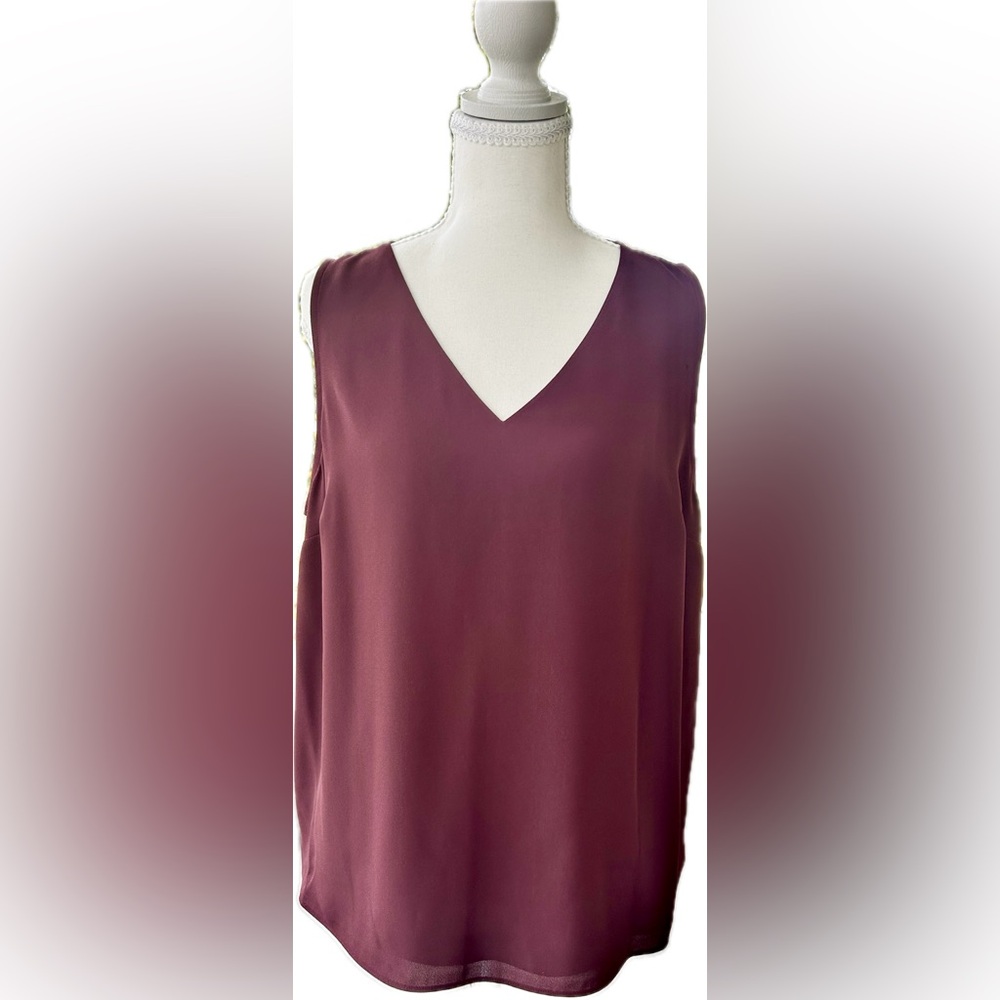 Nine West Deep Burgundy V-Neck Blouse